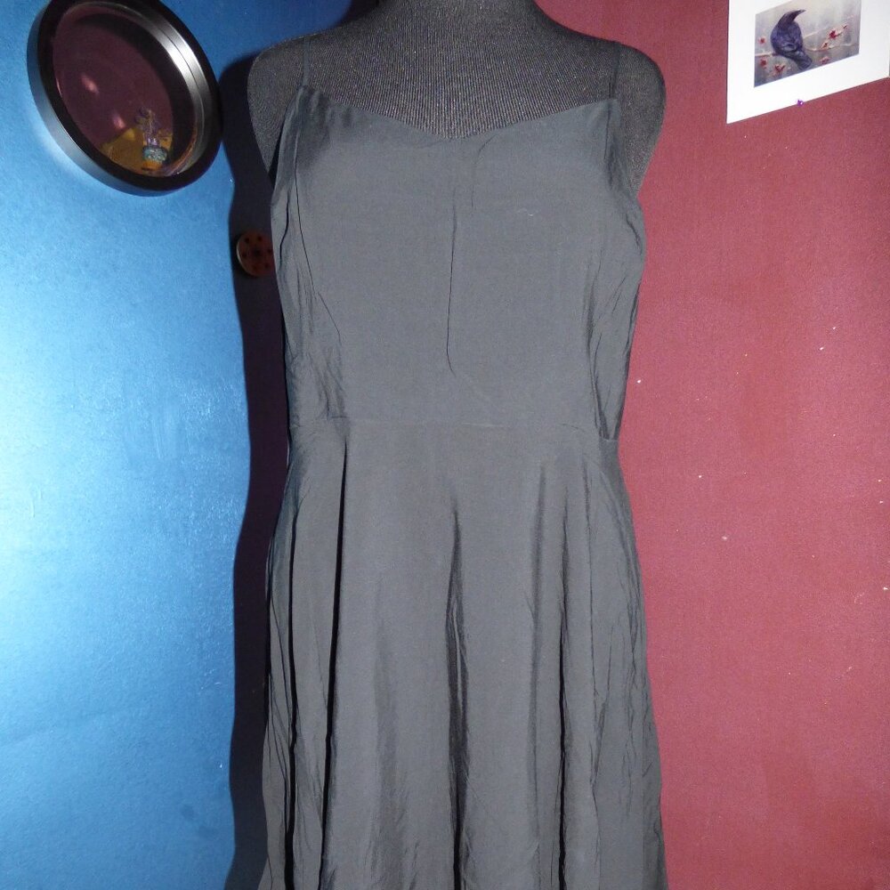 GOTH BOHO ROCKABILLY PIN UP OLD NAVY BLACK SKATER MINI DRESS XL